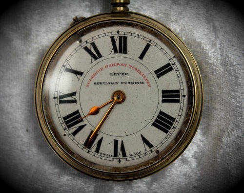 Vintage Swiss Made Superior Railway Timekeeper Pocket Watch -for spares or repairs -not working