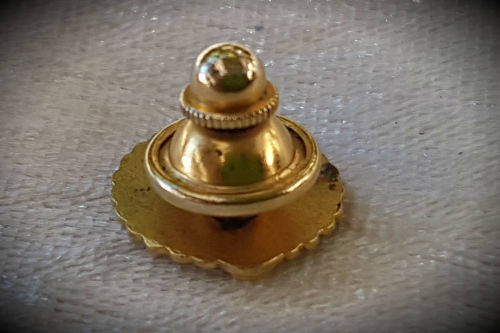 Circa 1940s.Vintage Coca-Cola 5 Year Service Pin made in 10K Gold with Jewel (Ruby?)