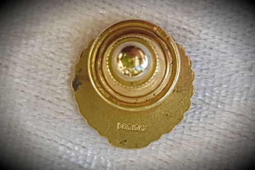 Circa 1940s.Vintage Coca-Cola 5 Year Service Pin made in 10K Gold with Jewel (Ruby?)