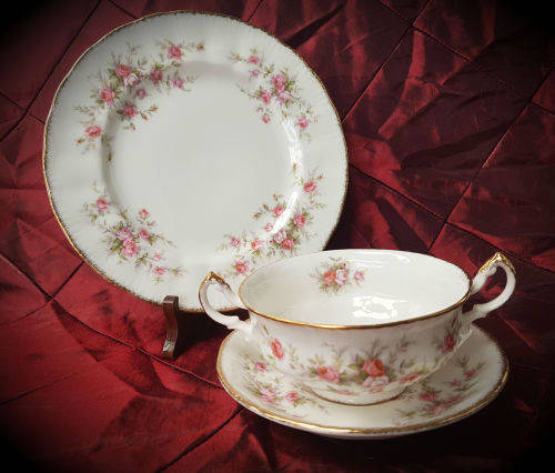 Vintage 1966- Paragon Victoriana Rose - SOUP TRIO-  fine bone china-never been used 7 Available