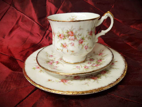 Vintage 1966- Paragon Victoriana Rose - TRIO- small cup fine bone china-never been used 11 Available
