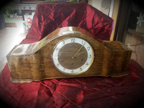 Original-Mauthe-Mantel-Clock Made in Germany reward for 20 years service in 1958 by copper mines