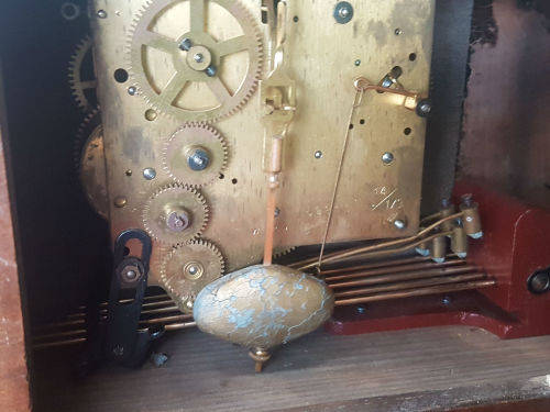 Original-Mauthe-Mantel-Clock Made in Germany reward for 20 years service in 1958 by copper mines