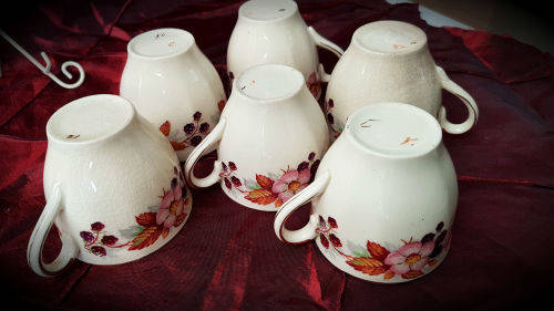 Vintage Alfred Meakin Teaset , pot, sugar bowl,creamer and 6 Duo's