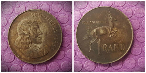 1966 South Africa Silver (.800) R1 Afrikaans Legend