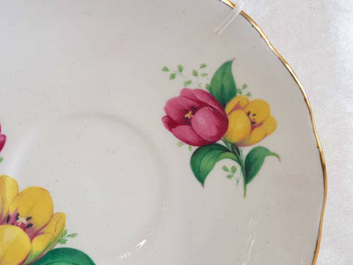 Crown Royal Saucer E469 -Bone China made in England -141mm -with wire wall Hanger
