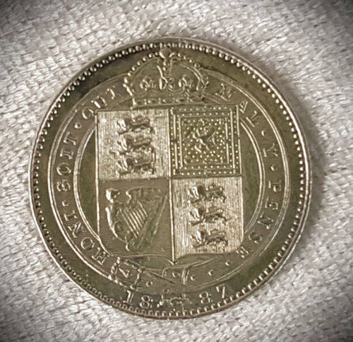 1887 United Kingdom .925 SILVER 6 Pence - Victoria 2nd portrait; 1st reverse