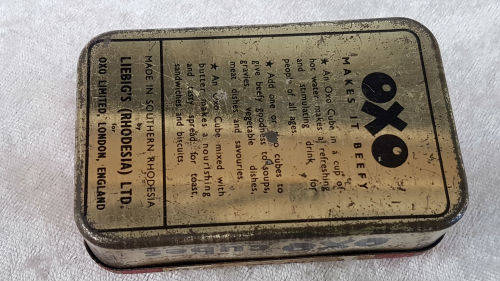 Vintage OXO Cubes Tin -Made In Southern Rhodesia