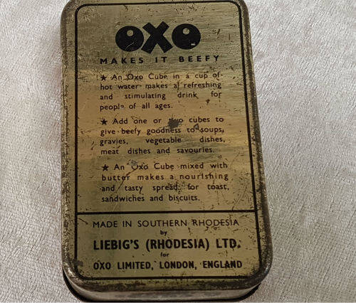 Vintage OXO Cubes Tin -Made In Southern Rhodesia