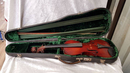 Vintage 1960/1970's German Richard Geipel Violin and Bow in Case needs Strings and TLC