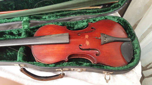 Vintage 1960/1970's German Richard Geipel Violin and Bow in Case needs Strings and TLC
