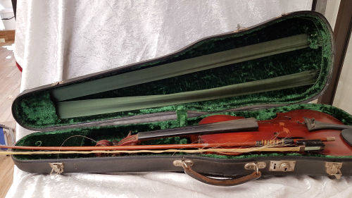 Vintage 1960/1970's German Richard Geipel Violin and Bow in Case needs Strings and TLC