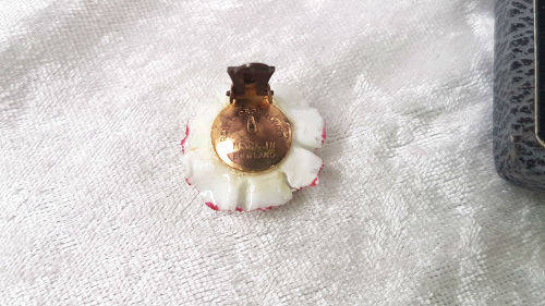 Vintage Royal Crown Derby Porcelain Earings and Brooch set in origanal box -made in England