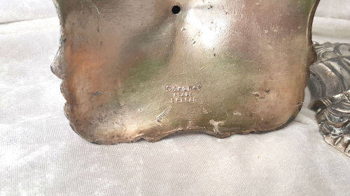 2 Vintage Coronet Plate E.P. Lead Heavy Candlestick Candle Holders- England 140x100mm 2,6kg