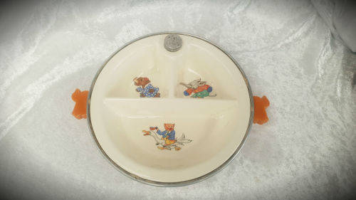 Vintage 1950s Majestic Baby Food Dish Warmer and Server with -- Made in the USA 55x226x210mm