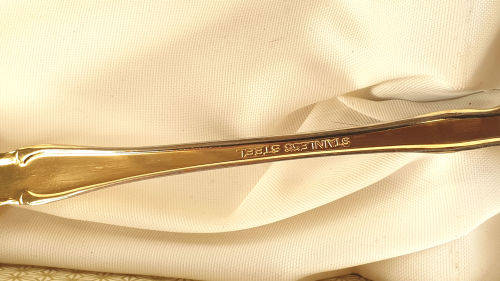 Vintage Eetrite 24ct Gold Plated cutlery -6 Teaspoons- 6 Cake forks and cake lifter - see condition