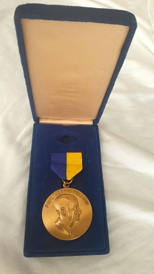 Rotary International Paul Harris Fellow medal In Case ,Pair of cufflinks Pins and badges