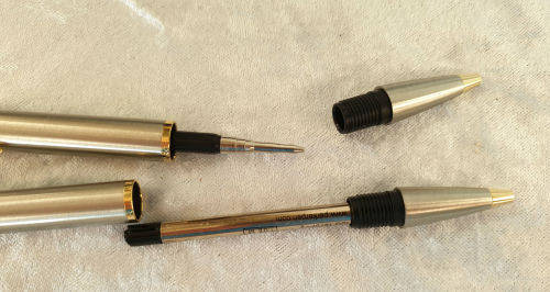Beautiful Vintage Parker Ball Point Pen and Pencil set in Gold and silver Trim -iNK STILL OK