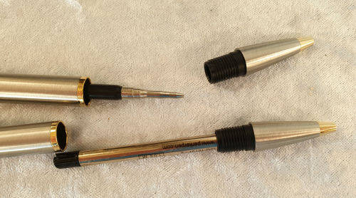 Beautiful Vintage Parker Ball Point Pen and Pencil set in Gold and silver Trim -iNK STILL OK