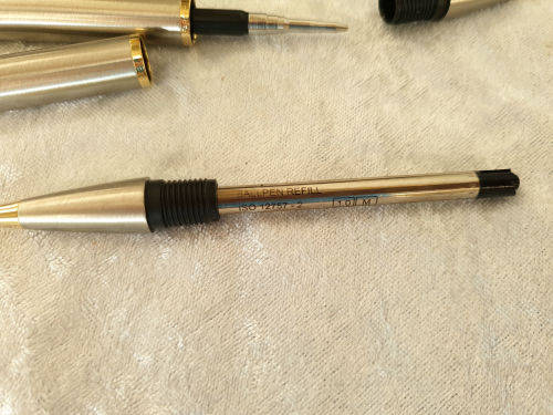 Beautiful Vintage Parker Ball Point Pen and Pencil set in Gold and silver Trim -iNK STILL OK