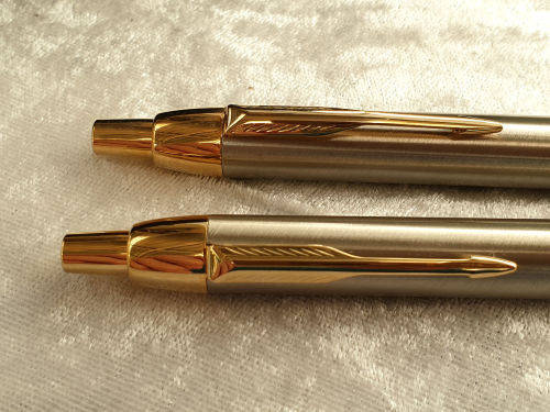 Beautiful Vintage Parker Ball Point Pen and Pencil set in Gold and silver Trim -iNK STILL OK