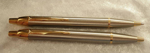 Beautiful Vintage Parker Ball Point Pen and Pencil set in Gold and silver Trim -iNK STILL OK