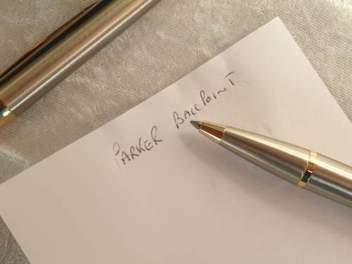 Beautiful Vintage Parker Ball Point Pen and Pencil set in Gold and silver Trim -iNK STILL OK