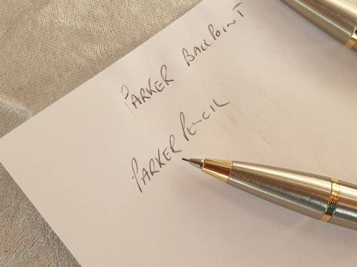 Beautiful Vintage Parker Ball Point Pen and Pencil set in Gold and silver Trim -iNK STILL OK