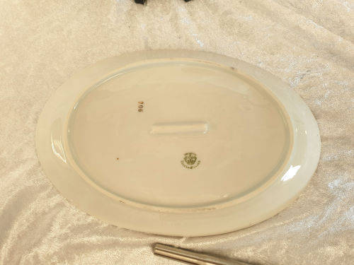 2 Vintage VICTORIA Czechoslovakia China Floral Oval Trays 25x225x145