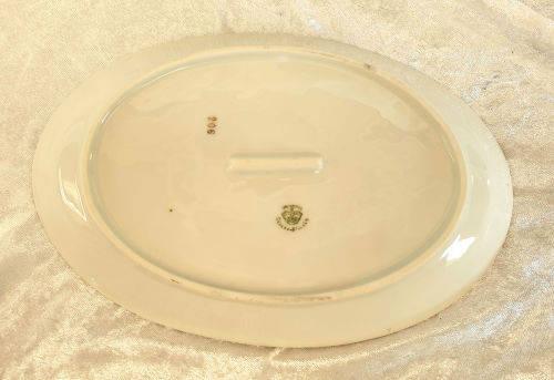 2 Vintage VICTORIA Czechoslovakia China Floral Oval Trays 25x225x145