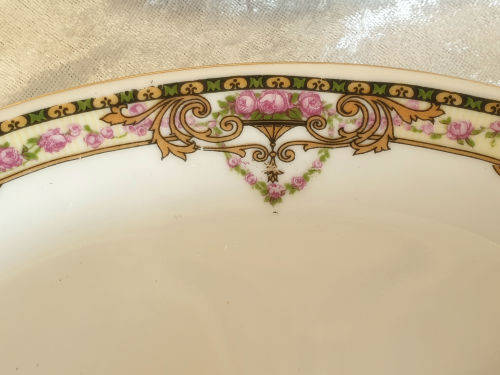 2 Vintage VICTORIA Czechoslovakia China Floral Oval Trays 25x225x145