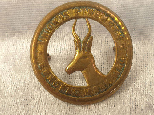Vintage South African Cap Badge, UNION IS STRENGTH - EENDRACHT MAAKT MACHT 39mm