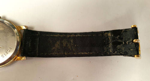 Vintage Aquila 5273 Quartz Genuine Diamond PC21S movement-working -- strap is worn