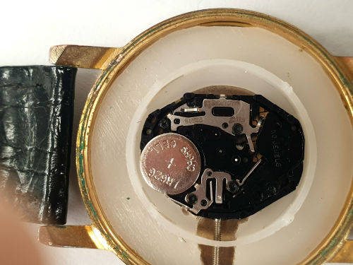 Vintage Aquila 5273 Quartz Genuine Diamond PC21S movement-working -- strap is worn