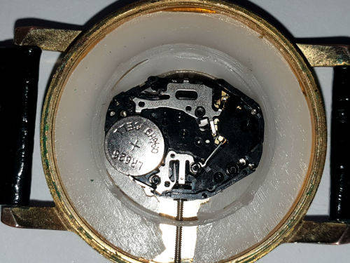 Vintage Aquila 5273 Quartz Genuine Diamond PC21S movement-working -- strap is worn