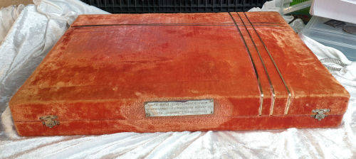 44 pc Antique/ Vintage German Silver (G.Silver) Cutlery set in Cabinet