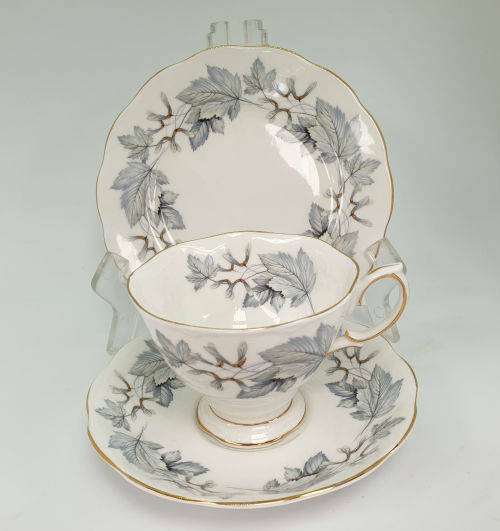 Vintage Royal Albert Bone China `Silver Maple` Trio -as New -5 available