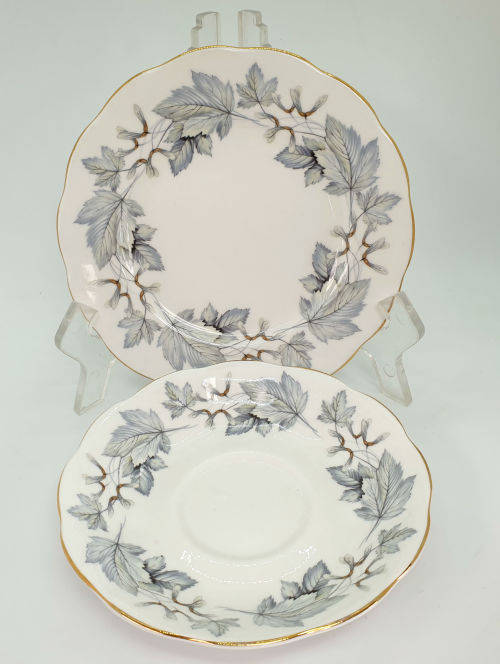 Vintage Royal Albert Bone China `Silver Maple` Trio -as New -5 available