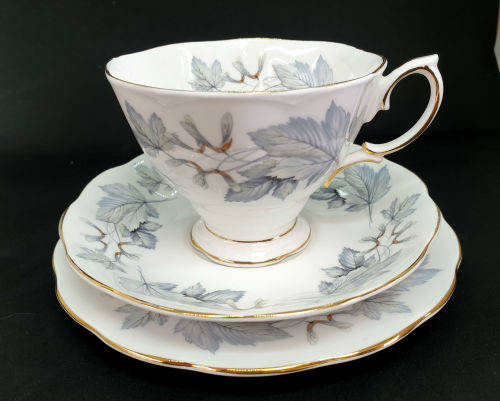 Vintage Royal Albert Bone China `Silver Maple` Trio -as New -5 available