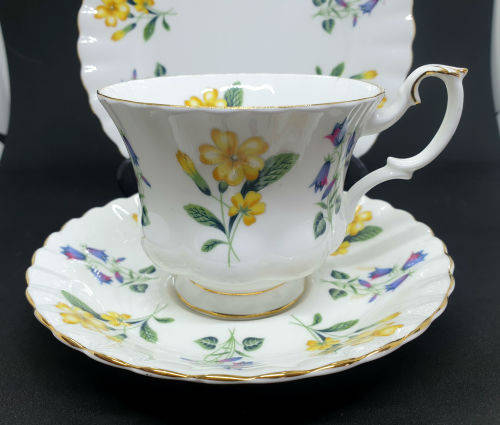 Vintage  Royal Albert "Windermere" Trio  - Cup has chips on bottom rim and a nick on top- see photos