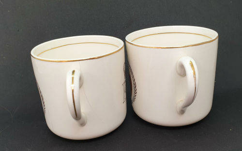 2 Vintage Mid winter June 2nd 1953 Elizabeth II Coronation Cups - One Cracked