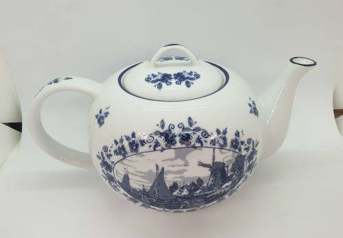 Vintage Blue and white Delft Coffee Pot OUDE MOLEN FABRIEK Holland  150x270x175mm