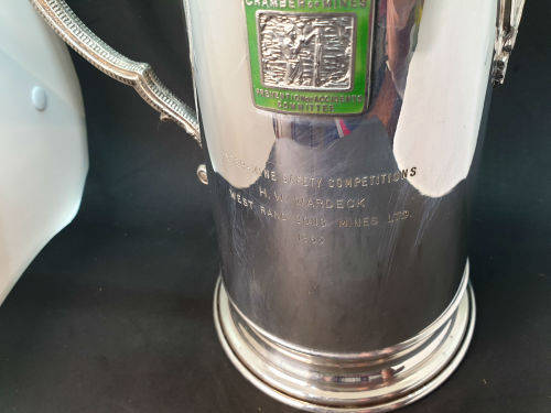 Vintage 1965 Chamber of Mines West Rand Inter-Mines safety competition Trophy Jug  232x245x147mm