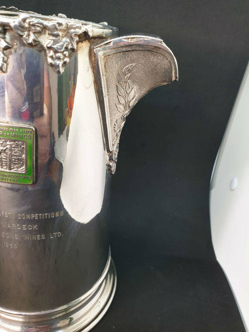 Vintage 1965 Chamber of Mines West Rand Inter-Mines safety competition Trophy Jug  232x245x147mm