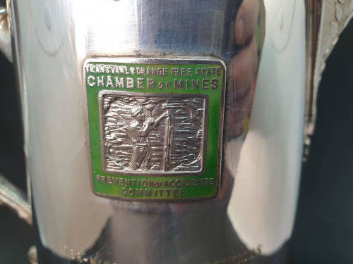 Vintage 1965 Chamber of Mines West Rand Inter-Mines safety competition Trophy Jug  232x245x147mm