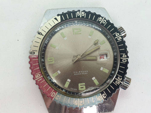 Rare Vintage Swiss Made MuLma watch 21 jewels 5ATM electronically Timed -Working -no strap