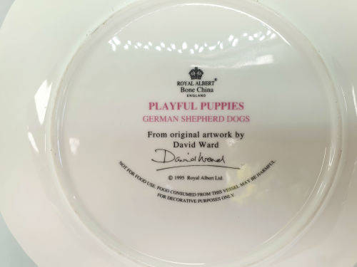 1995 Royal Albert Plate 'Playful Puppies 'Origanal Artwork By David Ward