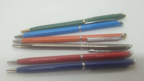 Vintage Set of 6 Slimline ballpoint Rugby pens Springboks,TVL,NTVL,OVS,Natal and WP Logos