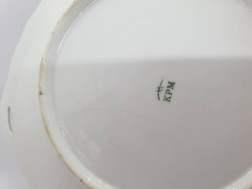 Vintage KPM Porcelain Cake Plate made in Berlin Germany - Colors Faded -  250x235mm