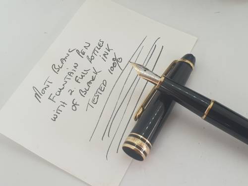 Montblanc Meisterstuck Fountain Pen, 14k Nib, 4810, 585, +Montblanc Ball pen + 2 Bottles of INK + 2